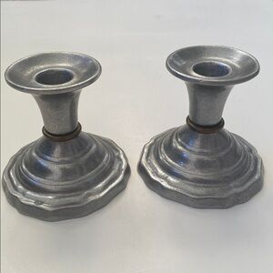 Vintage Wilton Pewter 3.5" Candle Holders Made in Columbia, Pennsylvania Rare 2